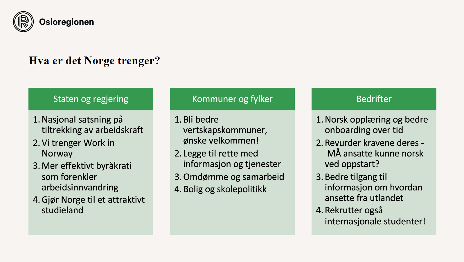 Tekst fra PPT fra arrangementet